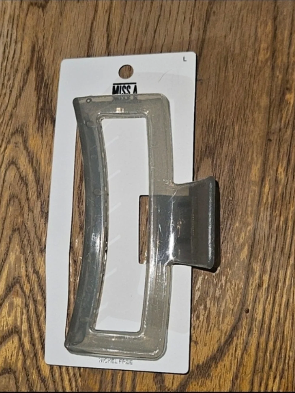 Extra Large Rectangular Hair Claw Clip in Translucent Gray BNIB